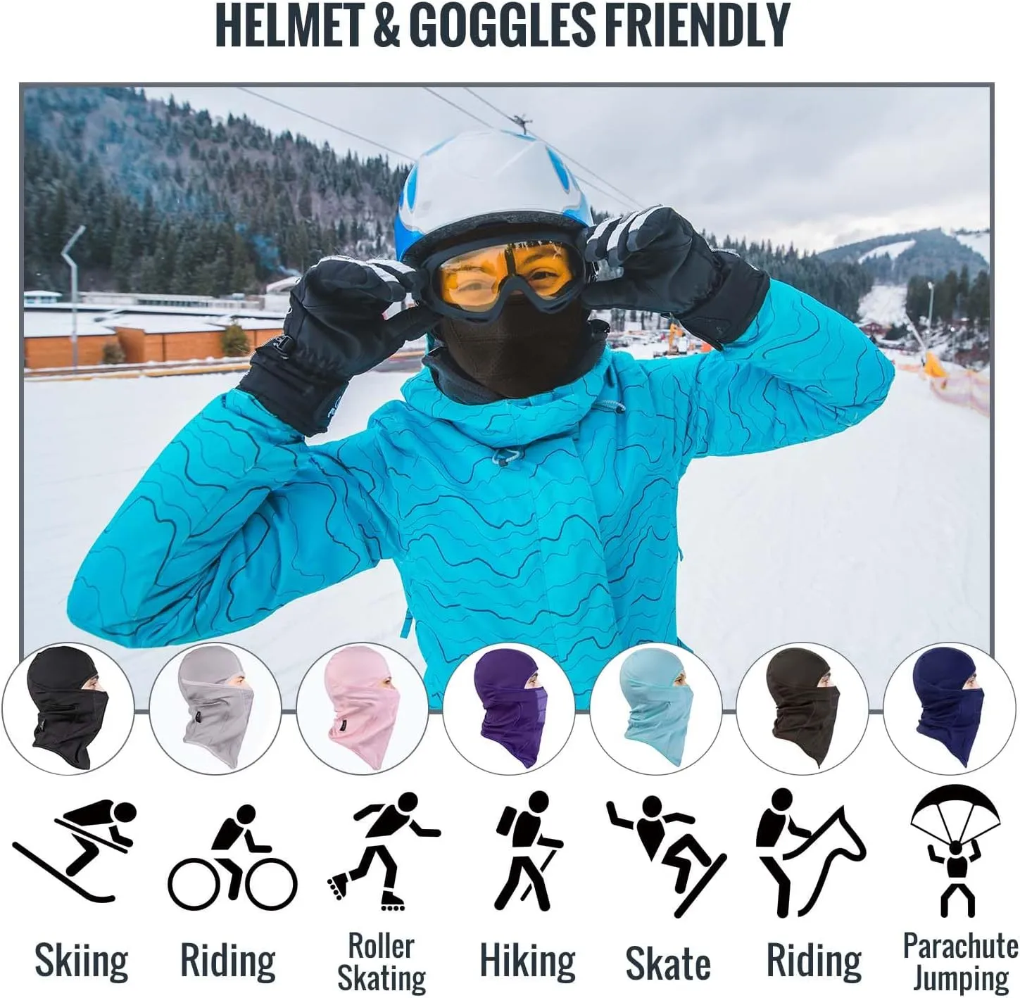 Ski Mask - Balaclava face Mask Wind Water Resistant for Cold Weather