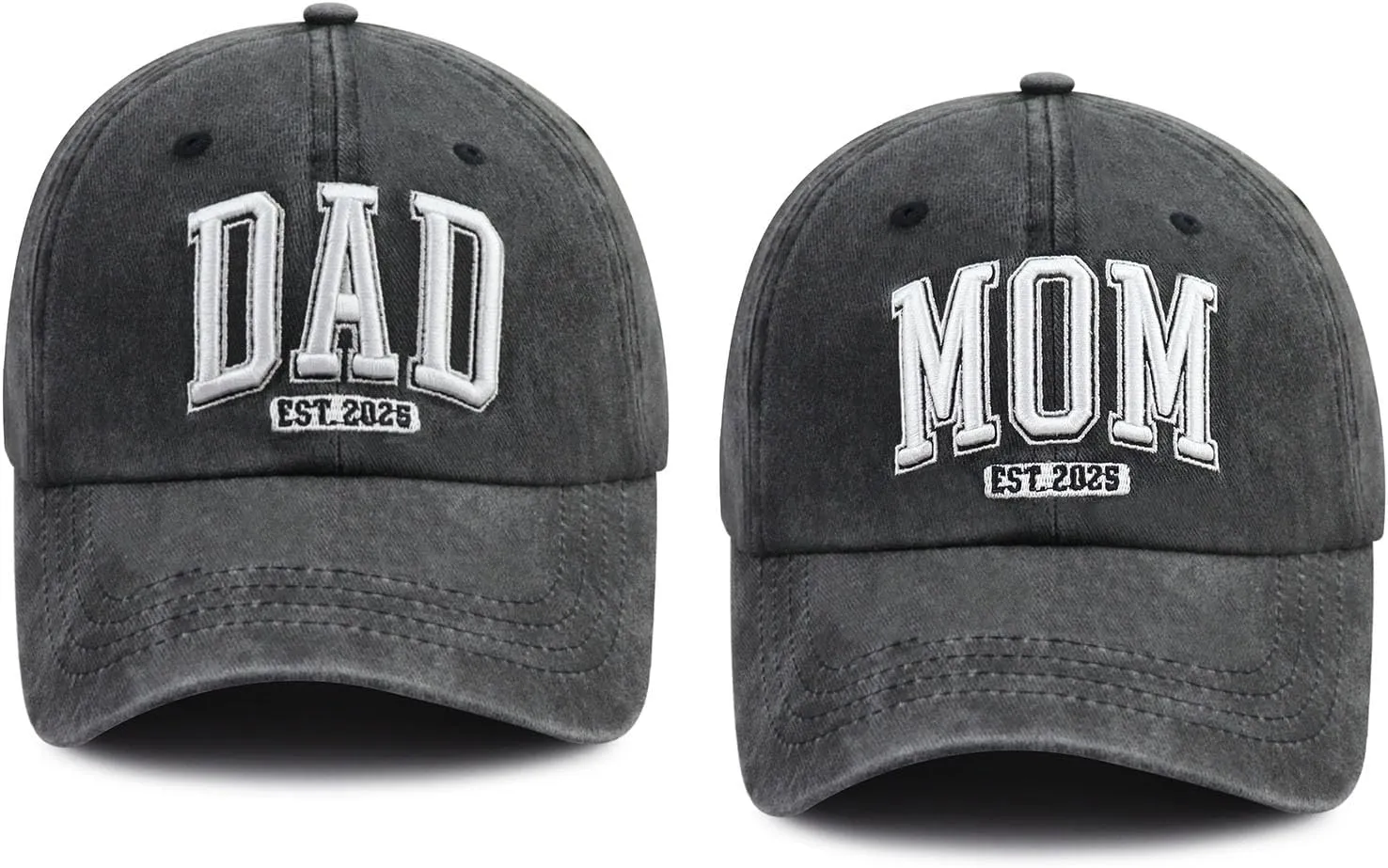 Tbstlumd 2 PCS Dad and Mom Hats for Men Women, Funny Adjustable Embroidered Cotton 2024 2025 Parents Baseball Cap