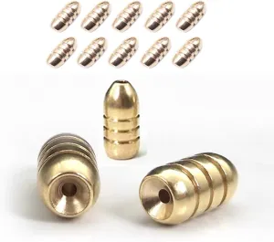 Toasis Brass Fishing Weight Texas Carolina Rig Fishing Bullet Sinker Set Assorted Size