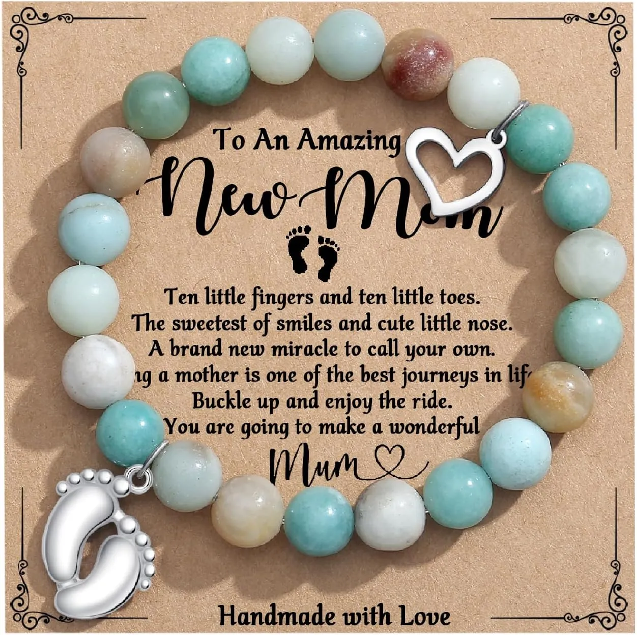 TONY & SANDY New Mom Gifts, Bracelets for First Time Moms on Mother's Day, Birthday, Christmas, Stocking Stuffers