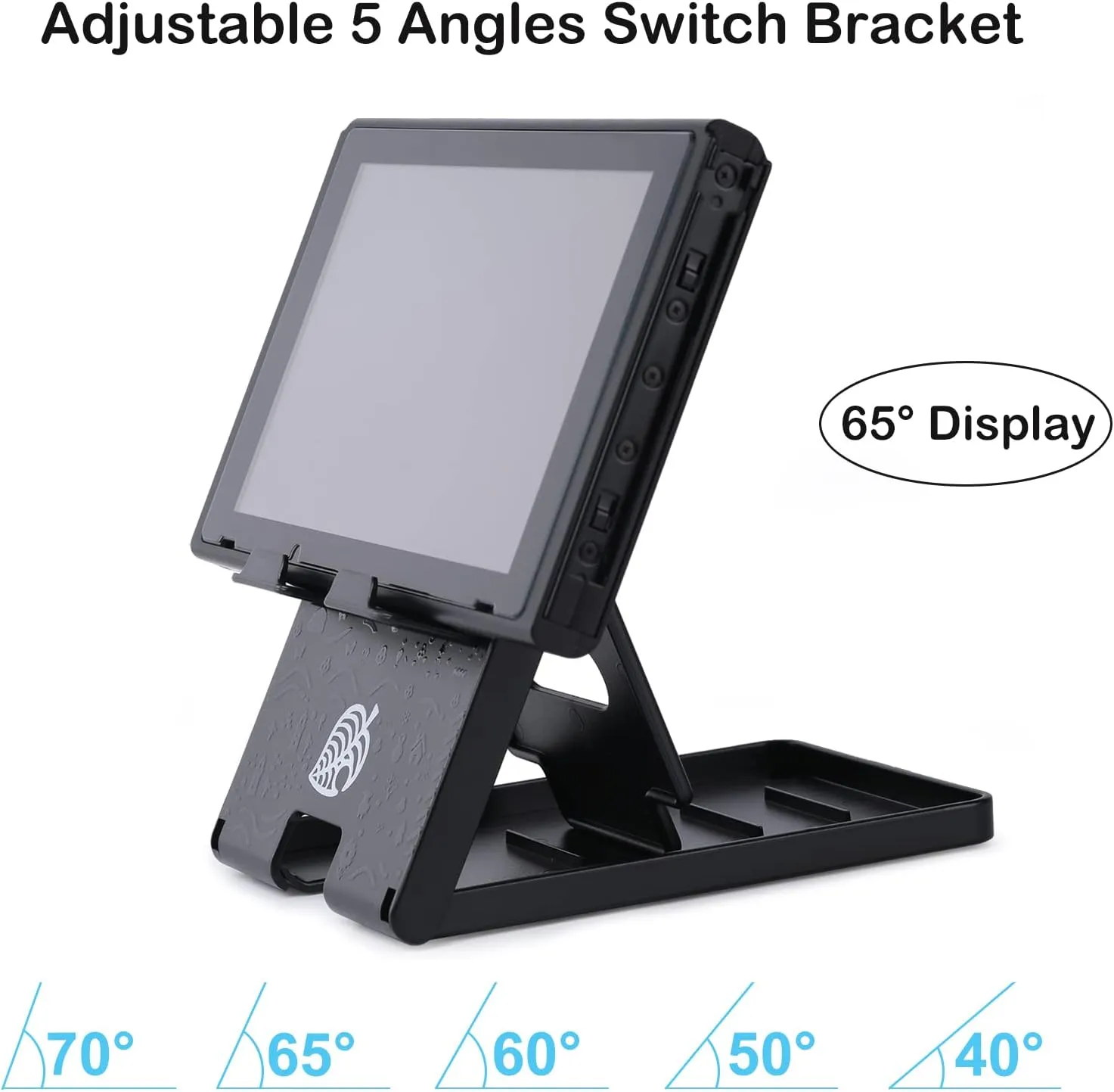 Tscope Switch Stand - Adjustable Lite Compact Portable Foldable Holder for Nintendo Switch Accessories (Black)