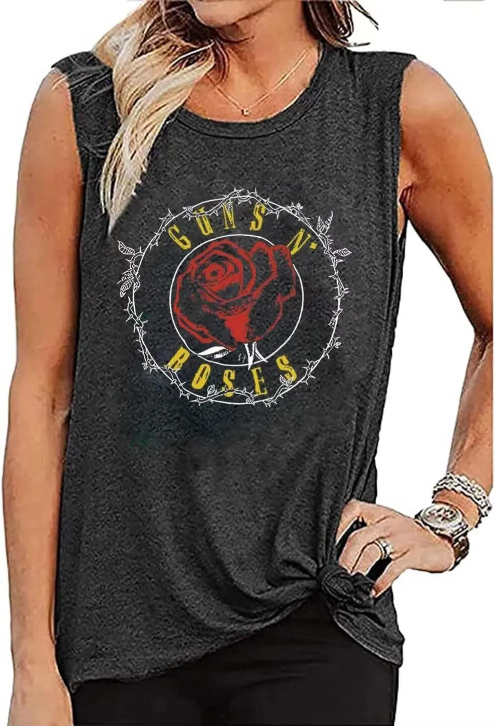 VKEGNIO Vintage Flower Tank Top Women Summer Graphic Sleeveless Tops Tank Bohemian Cute Print Casual Summer Shirts
