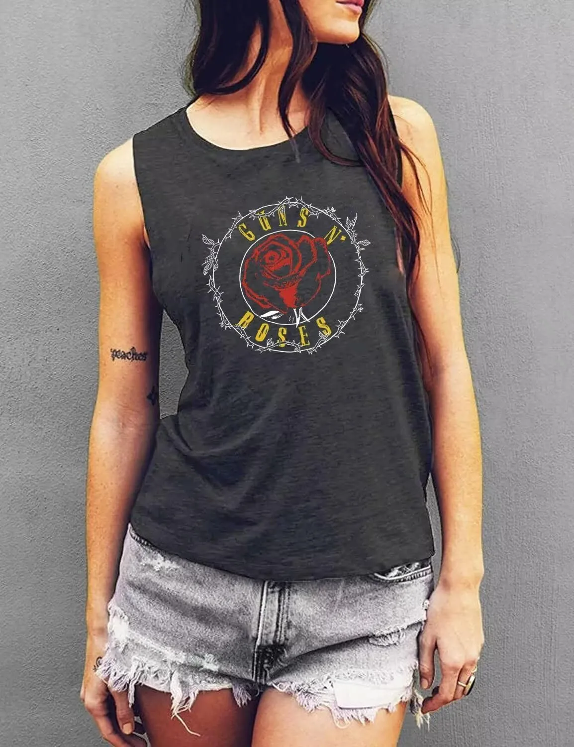 VKEGNIO Vintage Flower Tank Top Women Summer Graphic Sleeveless Tops Tank Bohemian Cute Print Casual Summer Shirts