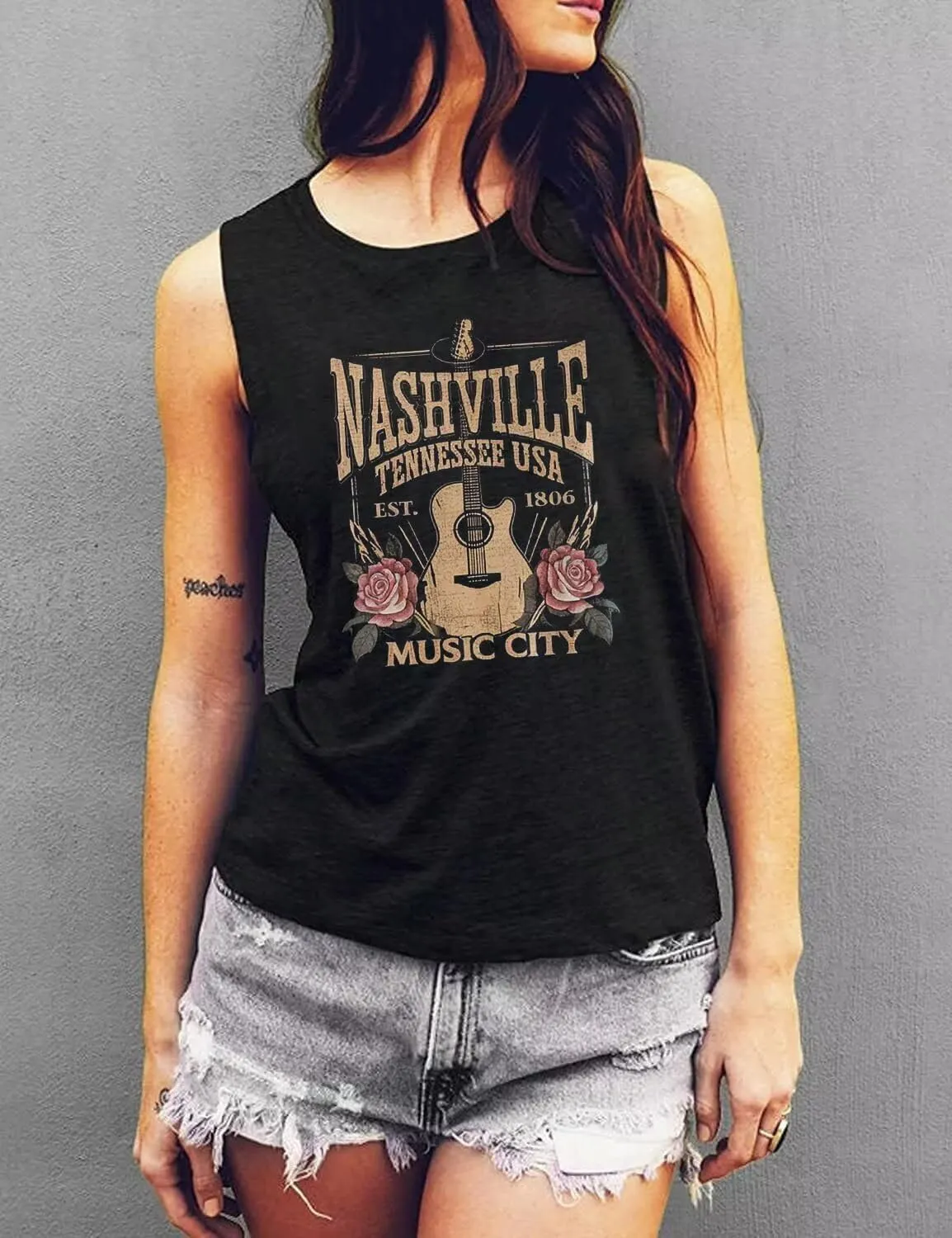 VKEGNIO Vintage Flower Tank Top Women Summer Graphic Sleeveless Tops Tank Bohemian Cute Print Casual Summer Shirts
