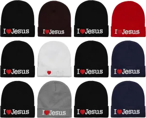 Wholesale 12-Pack Baseball Cap Beanie Hat USA Designed and I Love Jesus Cap